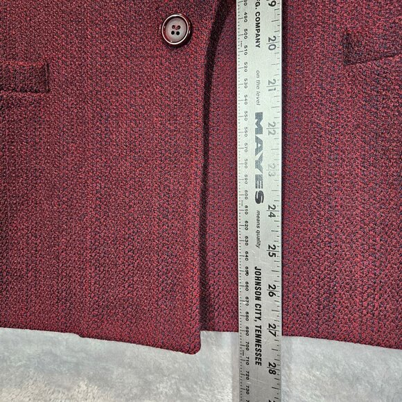 Vintage Saville Womens 8 Burgundy Wool Blazer Skirt Suit Set Career Professional - Picture 8 of 15